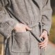 Cotton bathrobe with a hood ,,Grey"